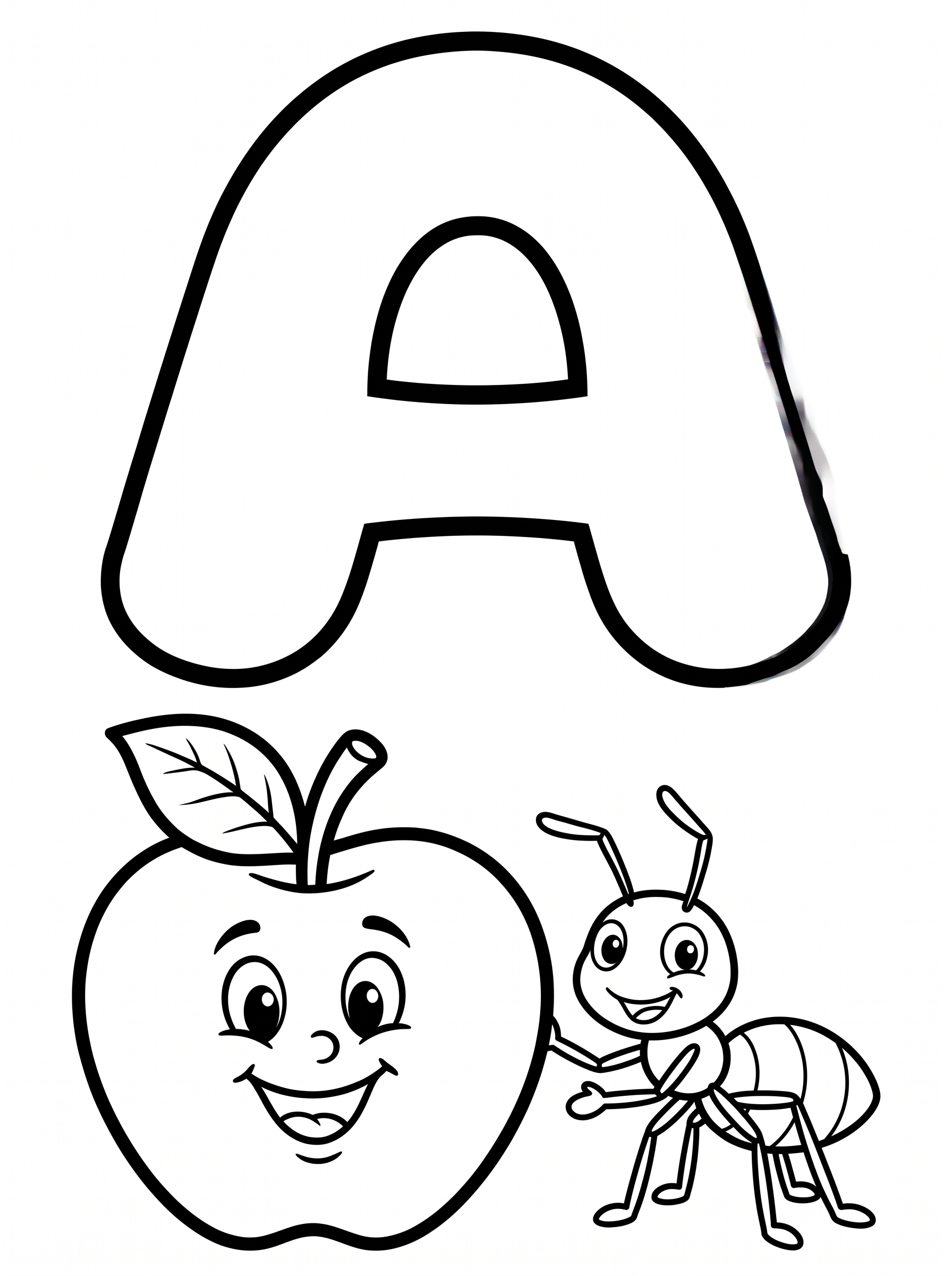 Agent Image   Children s alphabet coloring book page  A huge hollow bubble outline capital letter A