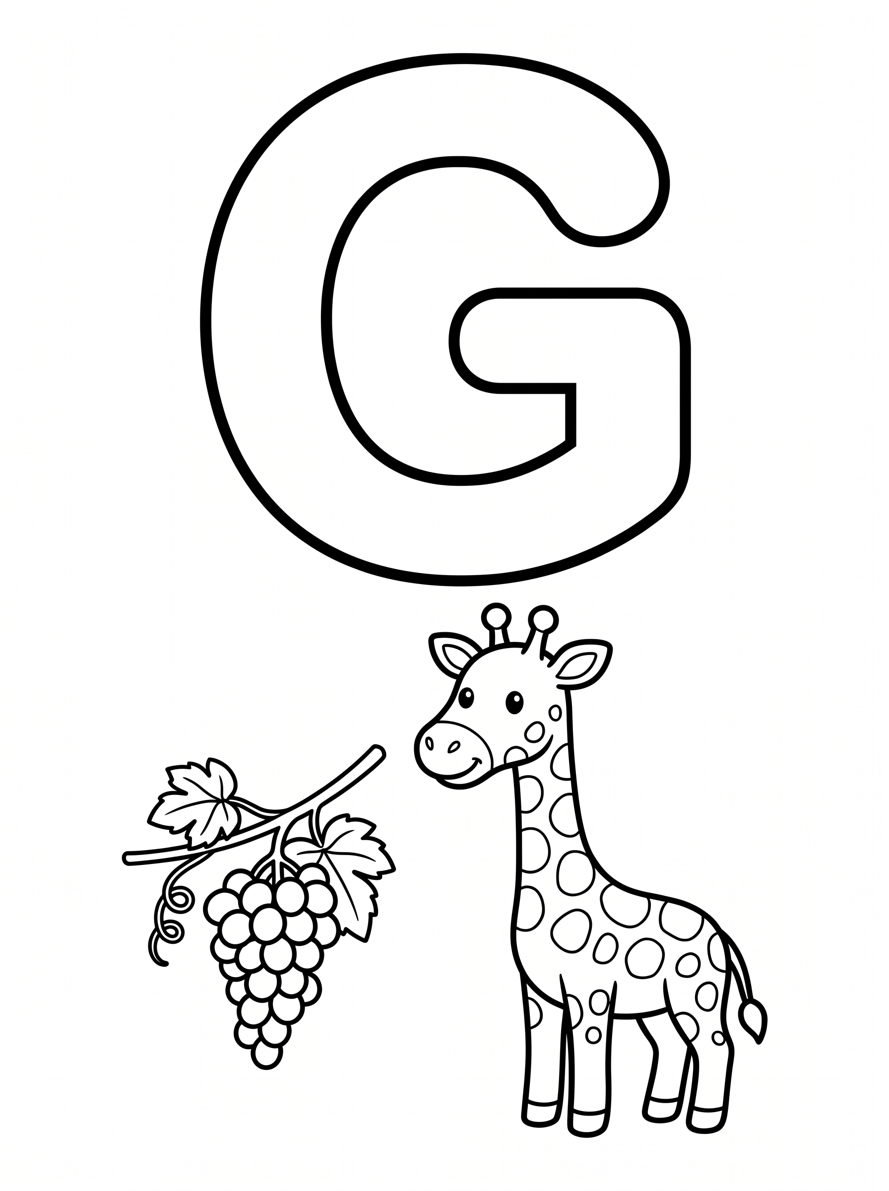 Agent Image   Children s alphabet coloring book page  A huge hollow bubble outline capital letter G