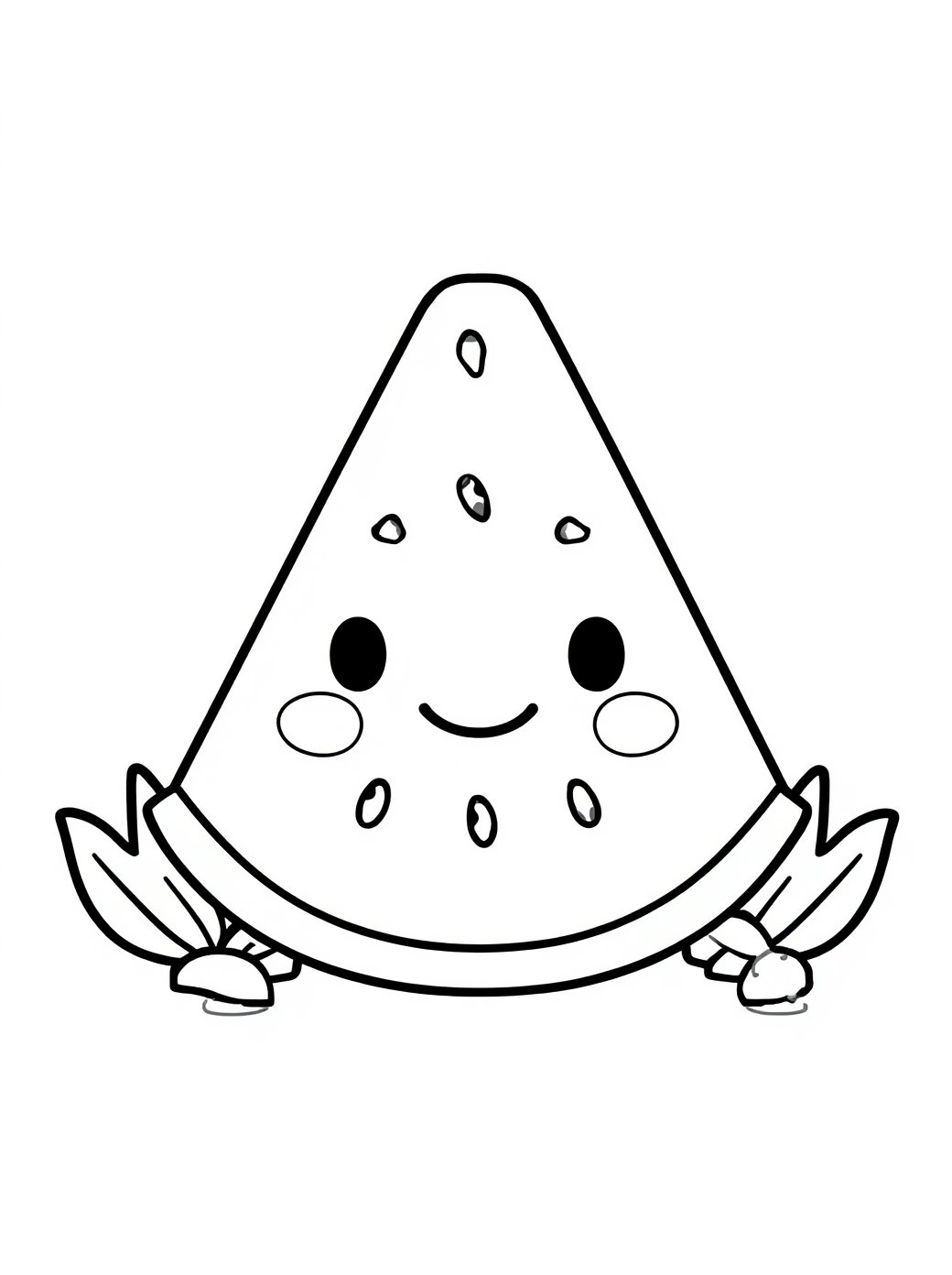 watermelon a large slice of watermelon with cute s